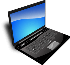 Icon of an open laptop