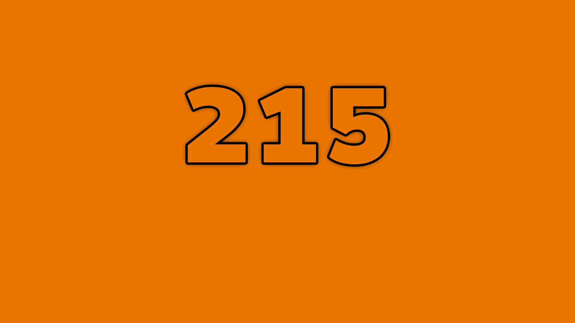 Orange rectangle with the number 215 in a black outline