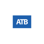 ATB logo in white font text with blue background